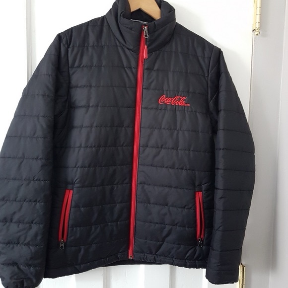 Coca Cola Other - Coca Cola Puffer Embroidered Jacket Black Sz M